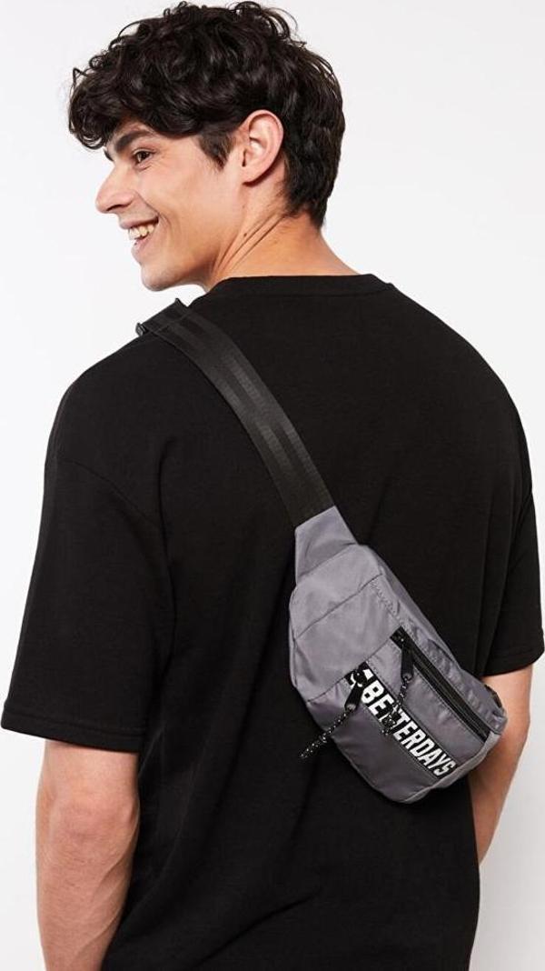 Trend Unisex Su Geçirmez Kumaş Bel Çantası Gri 880 - Image 1