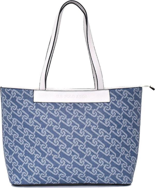 U.S. Polo Assn. Kadın Omuz Çanta Denim-Beyaz Us23106 - Image 1