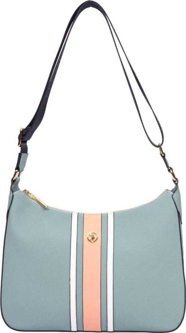 U.S. Polo Assn. Çapraz Askılı Kadın Çanta Çivit-Somon-Beyaz Us23243 - Image 1