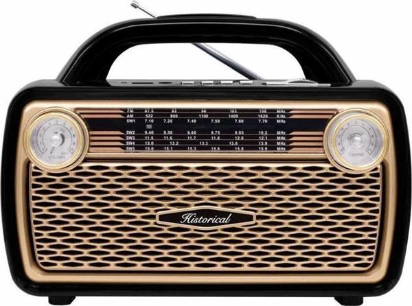 Simex Historical FM Radyo ve Bluetooth Hoparlör Gold - Image 1