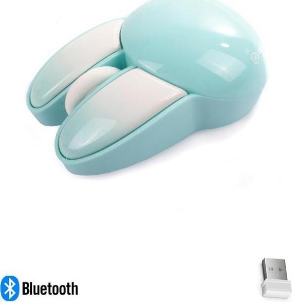 Sevimli Tavşan 3D Mavi Mouse Bluetooth + 2.4G Dual Mode - Image 1
