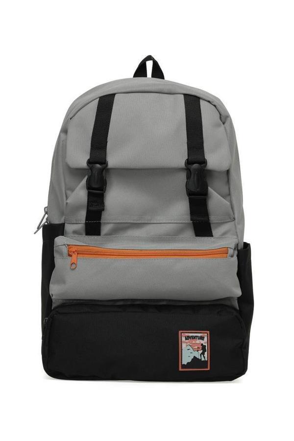 Trend Okul Sırt Çantası (Laptop Bölmeli) Gri- Siyah 1154 - Image 1