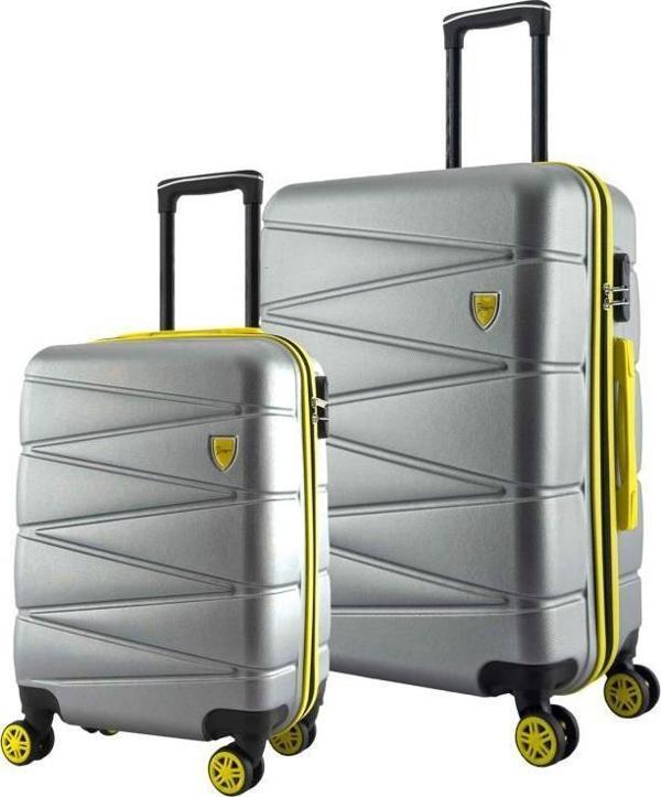 Büyük Ve Kabin Boy 2'li Valiz Seti  4x2 Teker Gri 1164 - Image 1