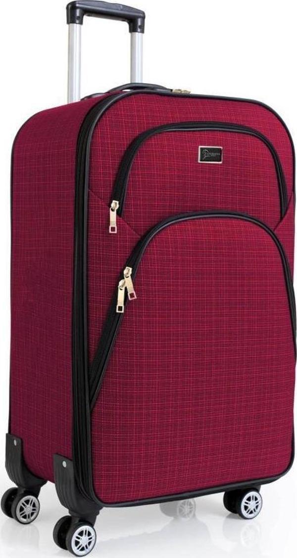 Kabin Boy 4 Teker Kumaş Valiz Bordo 1081 - Image 1