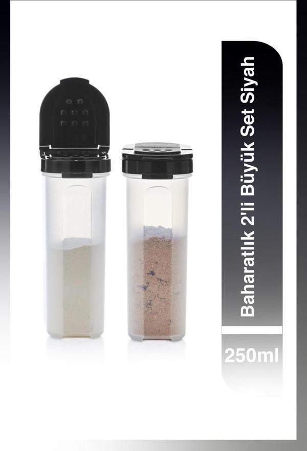 Baharatlık 2'li Büyük Set 250ml Siyah - Image 1