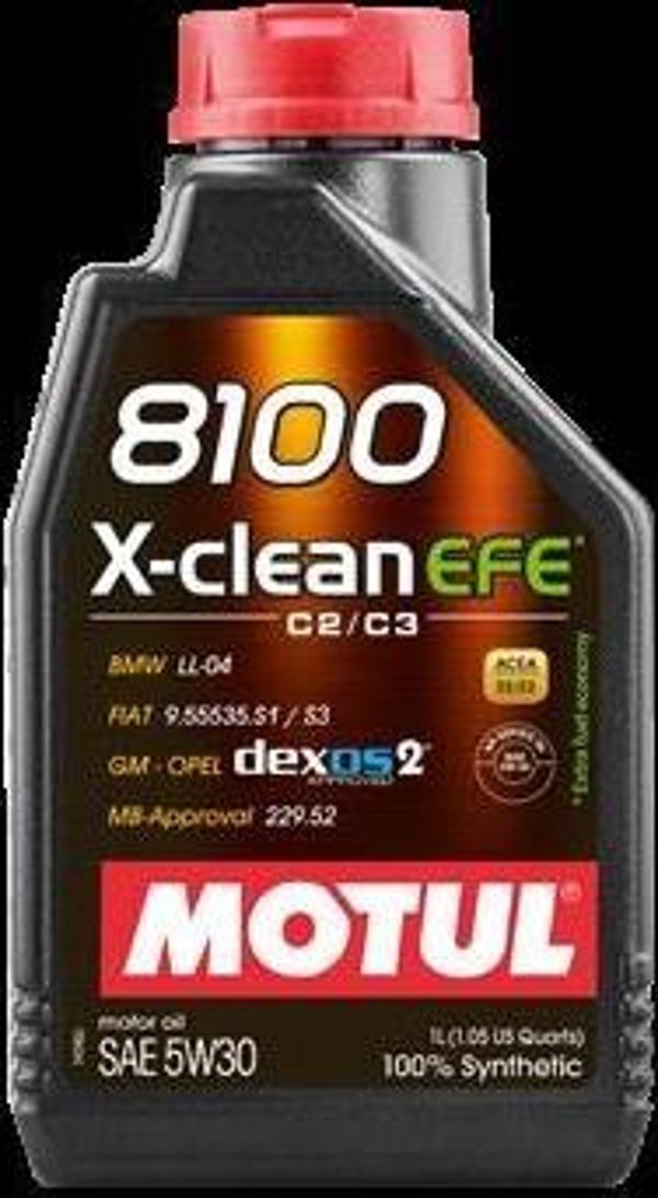 Motul 8100 X-Clean Efe C2/C3 5W-30 Tam Sentetik Motor Yağı 1 L - Image 1