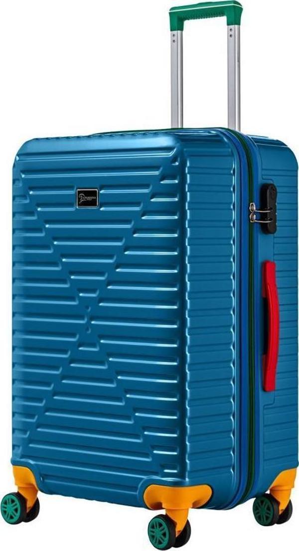 Orta Boy %100 Polikarbon Valiz 4x2 Teker Mavi 1088 - Image 1