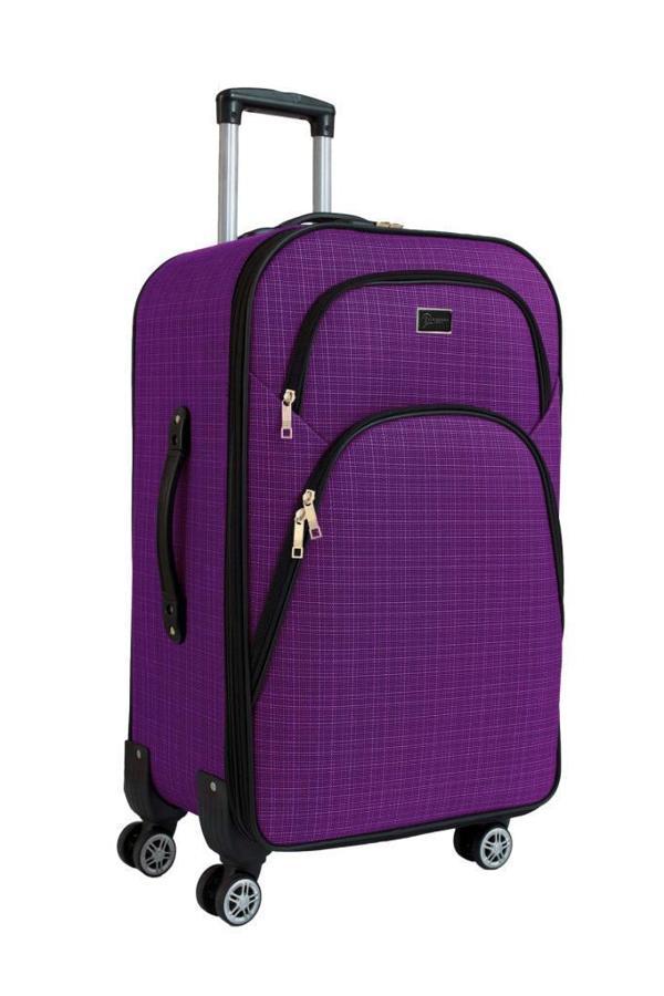 Orta Boy 4 Teker Kumaş Valiz Mor 1081 - Image 1