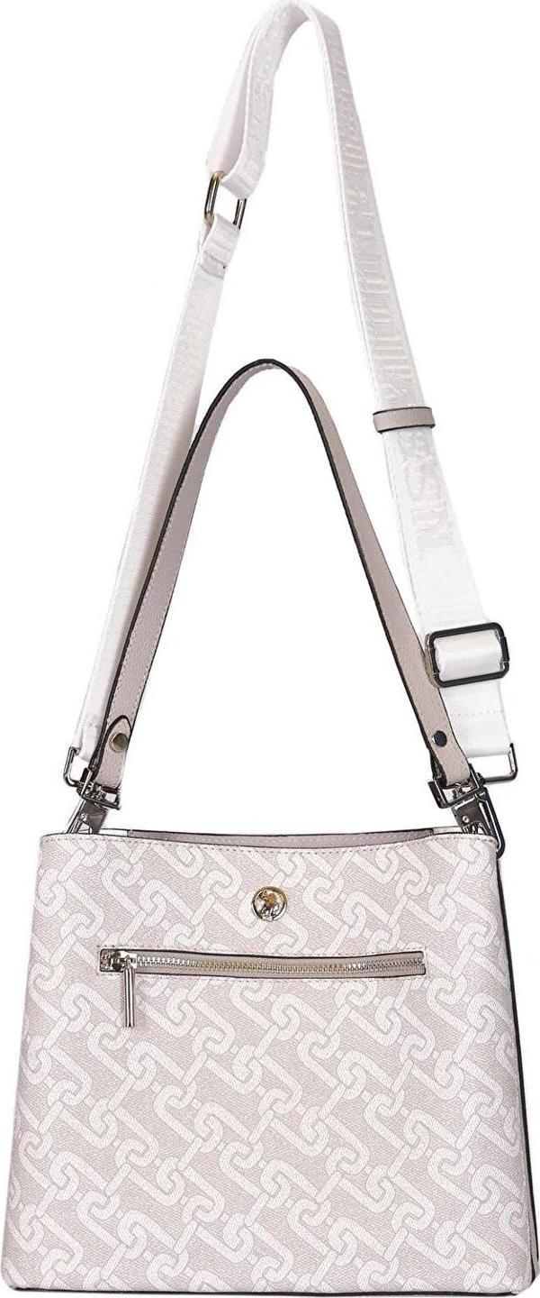 U.S. Polo Assn. Çapraz Askılı Kadın Çanta Beyaz-Gri Us24109 - Image 1