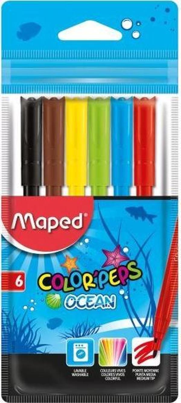 Maped 845723 Keçeli Boya Kalemi Ocean 6 Renk - Image 1