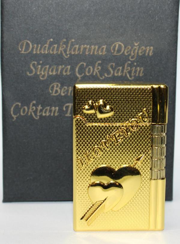 Kişiye Özel Dupont Tarz Çelik Gövde Çakmak (Gold) - Image 1