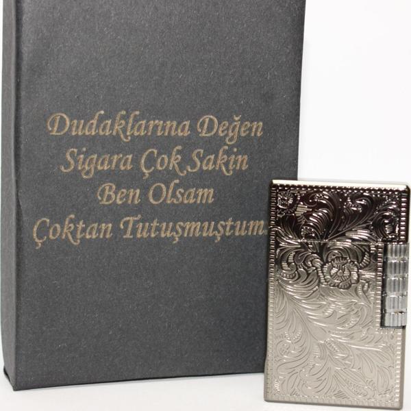 Kişiye Özel Dupont Tarz Çelik Gövde Çakmak (Gümüş) - Image 1