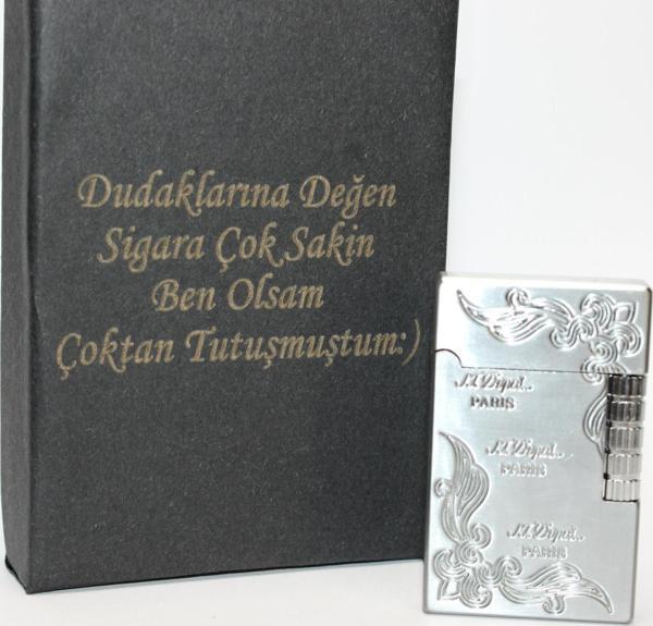 Kişiye Özel Dupont Tarz Çelik Gövde Çakmak (Gümüş) - Image 1