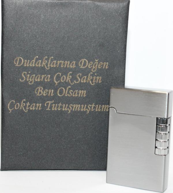 Kişiye Özel Dupont Tarz Çelik Gövde Çakmak (Gümüş) - Image 1