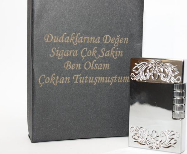 Kişiye Özel Dupont Tarz Çelik Gövde Çakmak (Gümüş) - Image 1