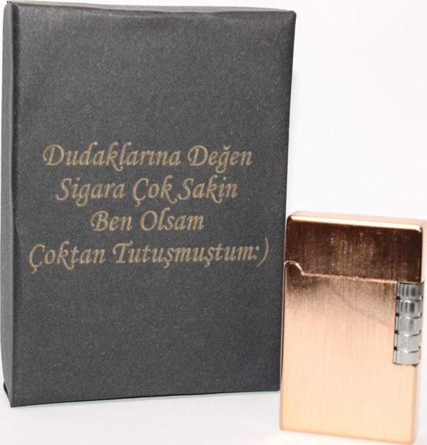 Kişiye Özel Dupont Tarz Çelik Gövde Çakmak (Rose Gold) - Image 1