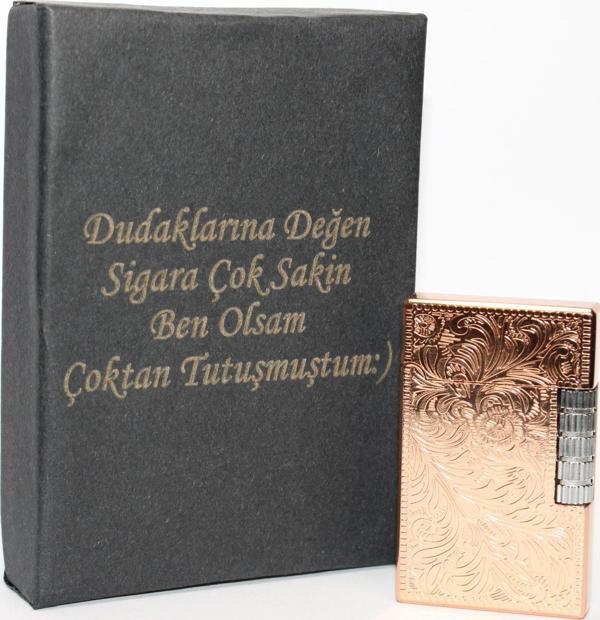 Kişiye Özel Dupont Tarz Çelik Gövde Çakmak (Rose Gold) - Image 1