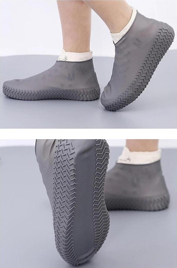Gri Silikon Yağmur Koruyucu Ayakkabı Kılıfı Kaymaz Su Kir Geçirmez Large (40-46) - Image 1