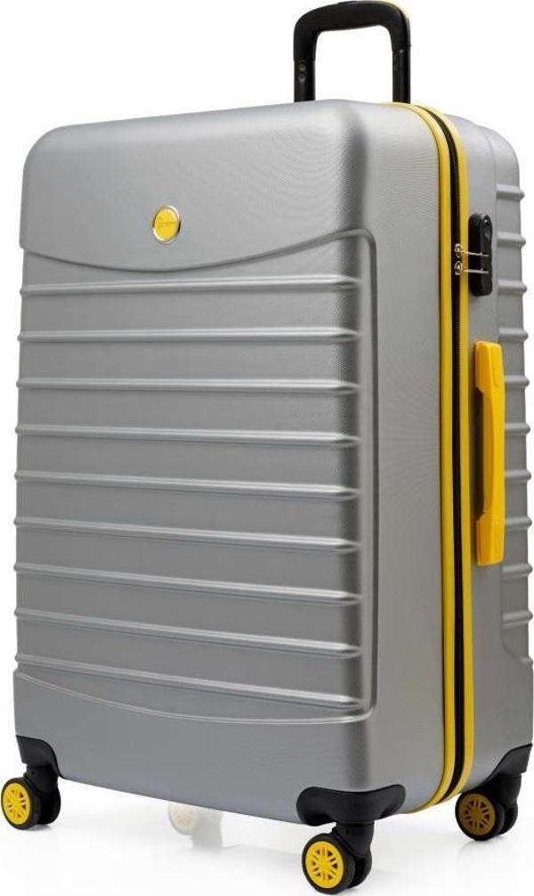 Büyük Boy Valiz 4x2 Teker Gri 1168 - Image 1