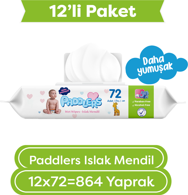 Paddlers Islak Mendil 72 x 12 li Koli(864 Yaprak) - Image 1