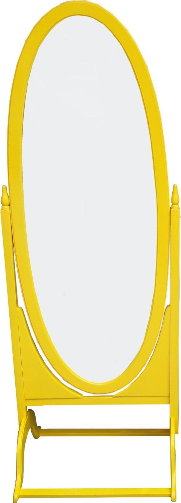 Ayna ayaklı12566 OVAL Boy Kayın MDF Parlak SARI Natüre Klasik Mobilya El yapım - Image 1