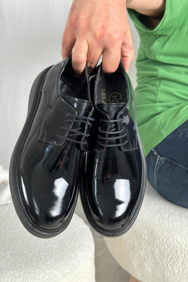 Muggo SMİTH Garantili Günlük Klasik Hakiki Deri Casual Rahat Ortopedik Kalın Taban Erkek Ayakkabı - Image 1