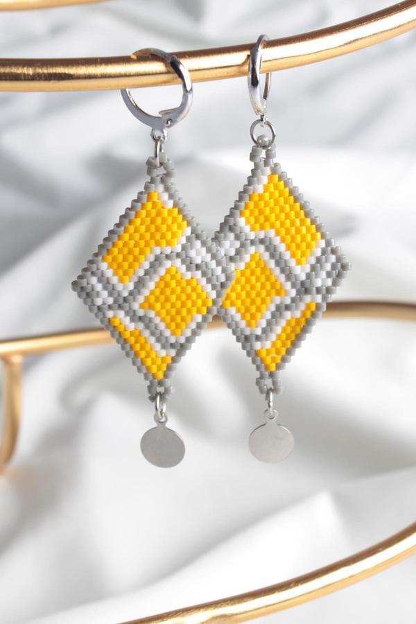 Zarias's Küpe Miyuki Sarı Baklava desen - Image 1