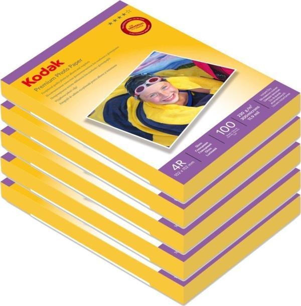 Kodak 230 Gram 10X15 Parlak 5'Li Paket 500 Adet Inkjet Fotoğraf Kağıdı - Image 1