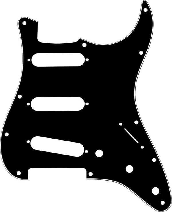 Fender Pickguard Stratocaster S/S/S 11-Hole Mount B/W/B 3-Ply Pickguard - Image 1
