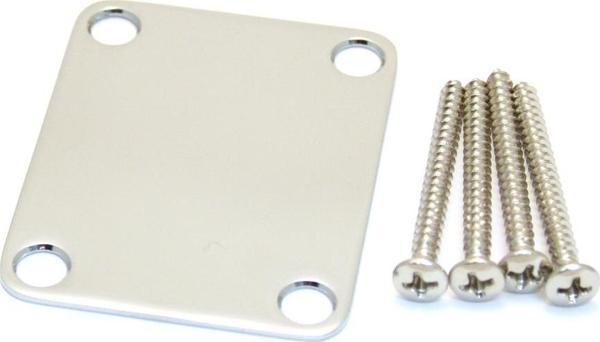 Fender 4-Bolt Vintage-Style Neck Plate Plain No Serial Number or Logo Chrome Gitar Yedek Parça - Image 1