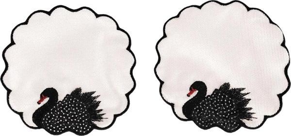 Dilex 2 Adet Keten Kumaş Üzeri Nakışlı Pul işlemeli Kahve Yanı Kokteyl Sunum Peçetesi & Bardak Altlığı - Image 1