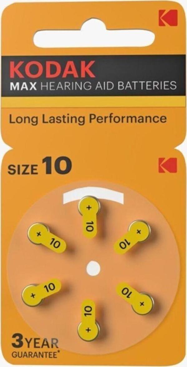 Kodak 10 Numaralı Işitme Cihazı Pili Pakette 6 Adet Bulunur - Image 1