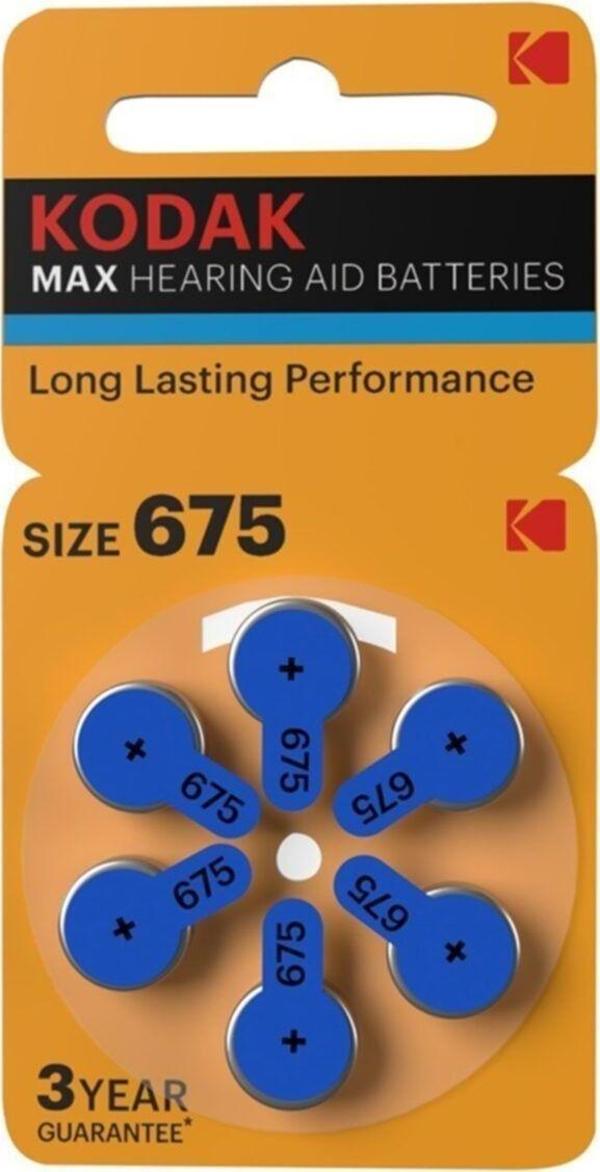 Kodak 675 Numaralı Işitme Cihazı Pili Pakette 6 Adet Bulunur - Image 1