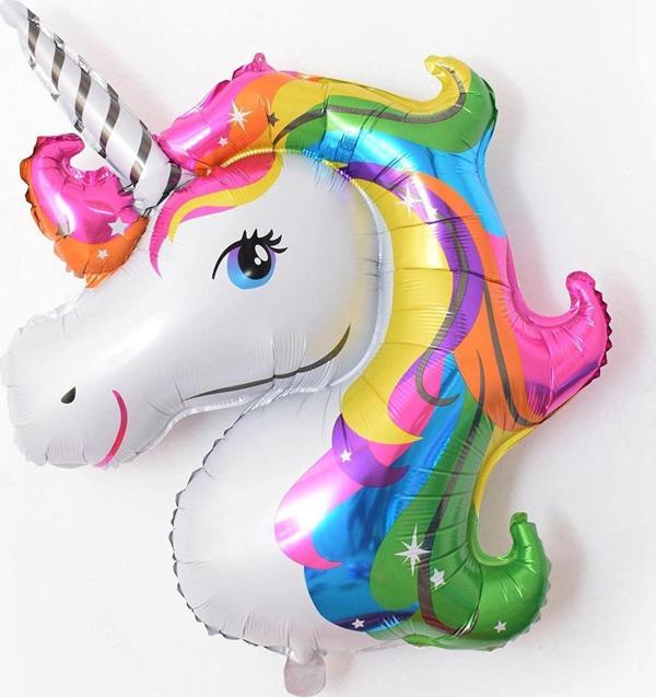 Helyuma Uyumlu Unicorn Tek Boynuzlu At Folyo Balon - Image 1
