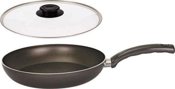 Mehtap Teflon Tava 20 CM Cam Kapaklı - Image 1