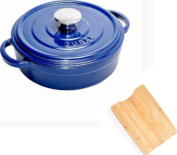 Demirdöküm 24 CM Kısa Tencere Mavi Bambu Kesme Tahtası  - Image 1