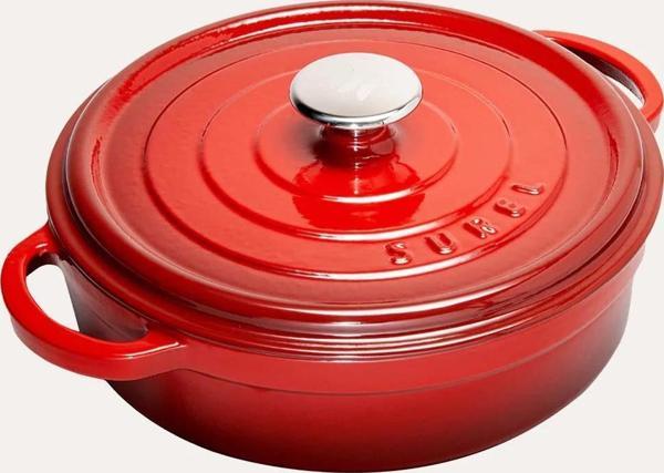 Demirdöküm 28 CM Kısa Tencere Kırmızı - Image 1