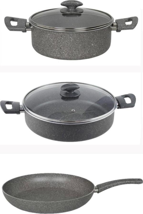 Mehtap 24 CM Granit Tencere ve26 CM Karnıyarık Tava Seti - Image 1