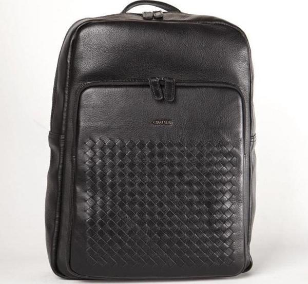Grande Unisex Hakiki Deri Sırt Çantası Siyah 8000 - Image 1