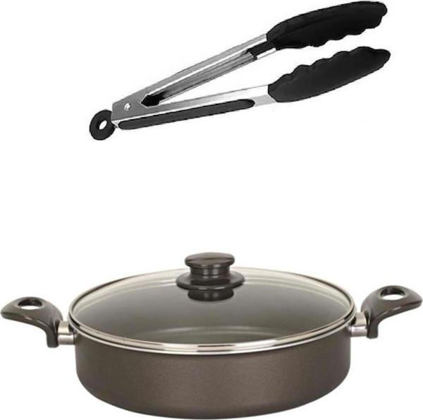 Mehtap Teflon Karnıyarık 22 CM Ve Altabi Silikon Servis Maşası  - Image 1