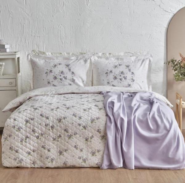 Karaca Home Nevra Summer Set Çift Kişilik Pikeli Takım Lila - Image 1