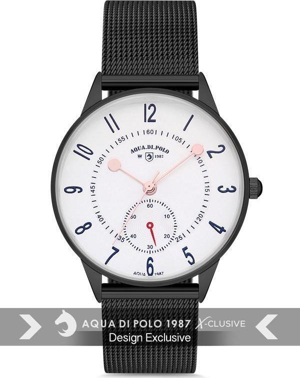 Aqua Di Polo 1987 Siyah Çelik Kadın Kol Saati APSV1-A6074-KH353 - Image 1