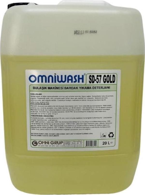 Omniwash SD-57 Gold Endüstriyel Sıvı Bulaşık Makine Yıkama Deterjanı 20 lt - Image 1