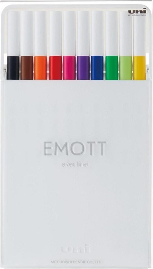 Uni-Ball UNİ FINELİNER EMOTT 0.4 STANDART RENKLER 10 LU PEM-SY/10C.01 - Image 1
