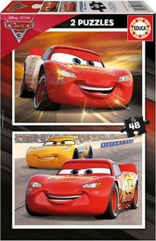 Educa 17177 Cars 3 Cardboard 2x 48 Parça Puzzle - Image 1