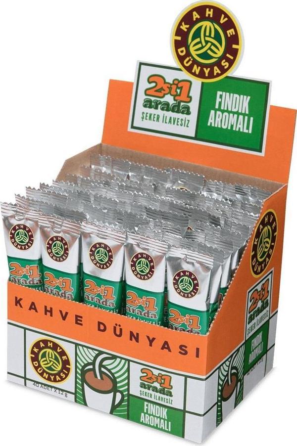 Kahve Dünyası 2si1 Arada Fındık Aromalı Kahve  40 x 12 gr - Image 1