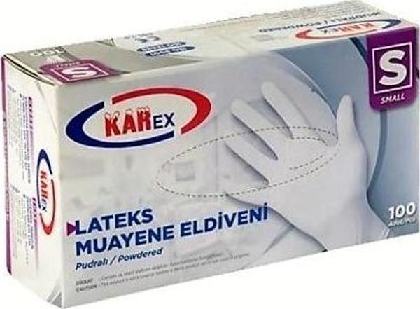Omnipazar Karex Lateks Pudralı Eldiven 100'lü Paket Beyaz Small - Image 1