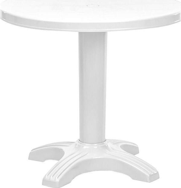 Omnipazar SY-2556 Beyaz Yuvarlak Plastik Masa 80x72 cm 51012 - Image 1