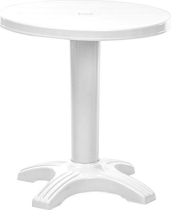 Omnipazar SY-2560 Beyaz Yuvarlak Plastik Masa 70x72 cm 31642 - Image 1