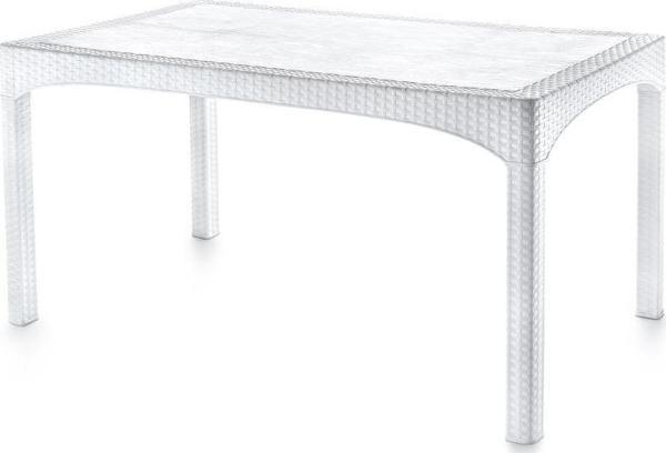 Omnipazar SY-2587 Beyaz Rattan Dikdörtgen Kapalı Masa 44177 - Image 1